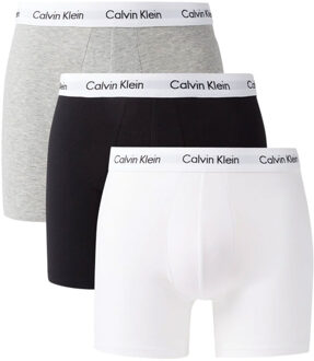 Calvin Klein Cotton Stretch boxer brief (3-pack) - heren boxers lang - zwart - wit en grijs -  Maat: L