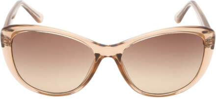 Calvin Klein Crystal Beige Frame Bruine Zonnebril met Gradiëntlenzen