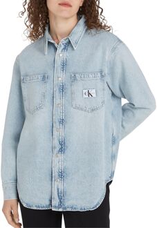 Calvin Klein Dad Denim Overhemd Dames lichtblauw