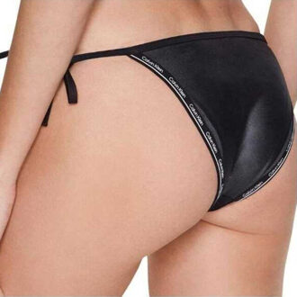 Calvin Klein Dames bikinibroekje met contrast detail zijband Zwart - L