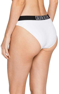 Calvin Klein Dames effen bikinibroekje met contrast tailleband Wit - S