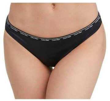Calvin Klein Dames effen bikinibroekje met taillebandprint - maat XL Zwart