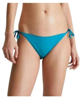 Calvin Klein Dames effen bikinibroekje met zijbandje Blauw - L