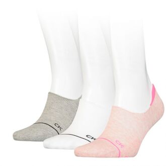 Calvin Klein Dames Footies High Cut 3-pack Pink Melange Combo-One Size (37-41) Roze - One Size (37-41)