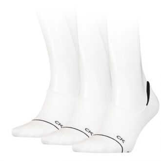 Calvin Klein Dames Footies High Cut 3-pack Wit-One Size (37-41) - One Size (37-41)