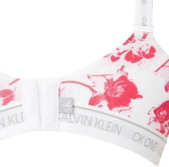 Calvin Klein Dames gebloemde sportbeha Wit - XL
