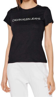 Calvin Klein Dames jeans logo regular t-shirt Zwart - M