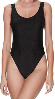 Calvin Klein Dames logo-eendelig badpak Zwart - XS