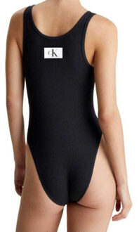 Calvin Klein Dames logo-eendelig badpak Zwart