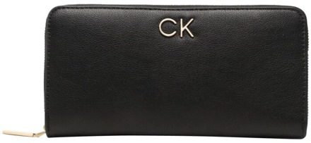 Calvin Klein Dames Re-Lock Portemonnee met Rits Calvin Klein , Black , Dames - ONE Size