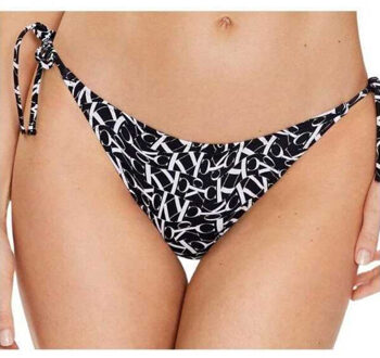 Calvin Klein Dames repeat logo side tie bikinibroekje - maat XL Zwart