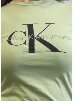 Calvin Klein Dames slank t-shirt Groen - XS