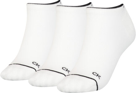 Calvin Klein Dames Sneakersokken 3-pack Wit-One Size (37-41) - One Size (37-41)