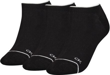 Calvin Klein Dames Sneakersokken 3-pack Zwart-One Size (37-41) - One Size (37-41)