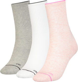 Calvin Klein Dames Sokken Athleisure 3-pack Pink Melange Combo-One Size (37-41) Roze - One Size (37-41)