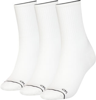 Calvin Klein Dames Sokken Athleisure 3-pack Wit-One Size (37-41) - One Size (37-41)