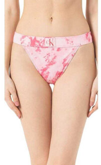 Calvin Klein Dames tie dye hoog taille bikinibroekje - maat M Roze