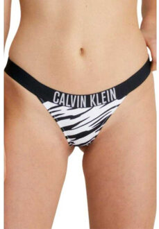 Calvin Klein Dames zebraprint diep uitgesneden bikinibroekje - maat XL Zwart