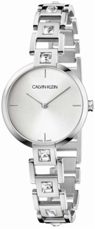 Calvin Klein Dames zilveren wijzerplaat stalen horloge Calvin Klein , Gray , Dames - ONE Size