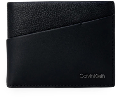 Calvin Klein Diagonale Bifold Portemonnee 6CC met Biljetvak Calvin Klein , Black , Heren - ONE Size