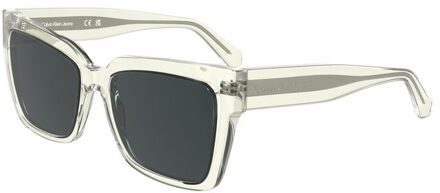 Calvin Klein Duidelijke Vierkante Zonnebril Lichtgrijs - One Size