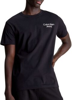 Calvin Klein Eclipse Graphic Shirt Heren zwart - wit - lichtblauw - M