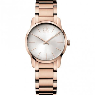 Calvin Klein Elegant quartz horloge met witte wijzerplaat en roségouden band Calvin Klein , Brown , Dames - ONE Size