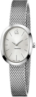 Calvin Klein Elegant Quartz Zilveren Wijzerplaat Horloge Calvin Klein , Gray , Dames - ONE Size
