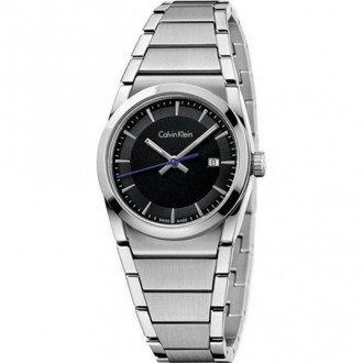 Calvin Klein Elegante Quartz Horloge met Zwarte Wijzerplaat Calvin Klein , Gray , Dames - ONE Size