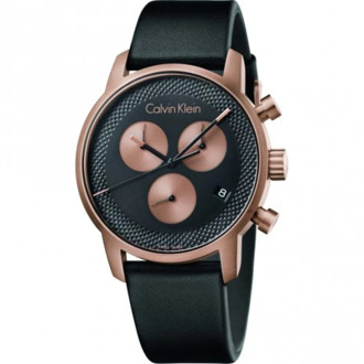 Calvin Klein Elegante Quartz Horloge met Zwarte Wijzerplaat en Leren Band Calvin Klein , Black , Dames - ONE Size