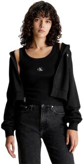 Calvin Klein Embroidered Badge Zip Vest Dames zwart - S