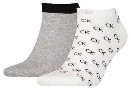 Calvin Klein Enkelsokken met geborduurd logo voor heren (set van 2) Grijs - 43-47