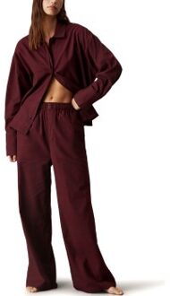 Calvin Klein Flannel Sleep Button Pant Set Female2 Rood - X-Large