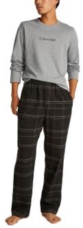 Calvin Klein Flannel Sleep Long Sleeve Pant Set Versch.kleure/Patroon,Grijs,Zwart - Medium,Large,X-Large