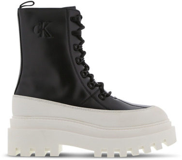 Calvin Klein Flatform Lace Up Sneakers Dames - Zwart - Maat 38 - Leer Black