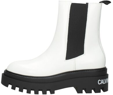 Calvin Klein Flatform Mid Chelsea Boot Wit - 40
