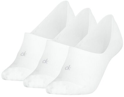 Calvin Klein Footies Dames Mid Cut 3-pack Wit-39/42 - 39/42