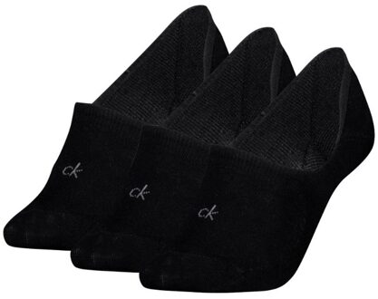 Calvin Klein Footies Dames Mid Cut 3-pack Zwart-39/42 - 39/42