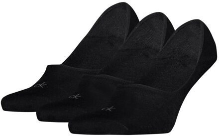 Calvin Klein Footies Heren Mid Cut 3-pack Zwart-39/42 - 39/42