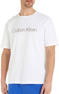 Calvin Klein Geborduurd Logo Stretch T-shirt Calvin Klein , White , Heren - Xl,L,M,S