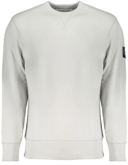 Calvin Klein Grijze Crewneck Sweatshirt met Contrastdetails Calvin Klein , Gray , Heren - 2Xl,L,M