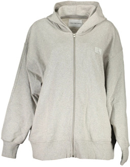 Calvin Klein Grijze Katoenen Hoodie Calvin Klein , Gray , Heren - Xl,L,M,S,Xs