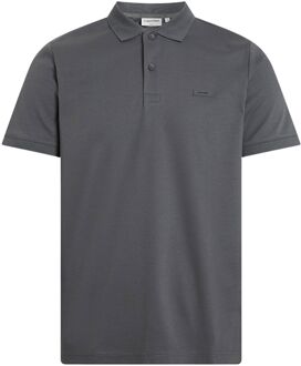 Calvin Klein Grijze Katoenen Polo met knoopsluiting Calvin Klein , Blue , Heren - Xl,L,M,S