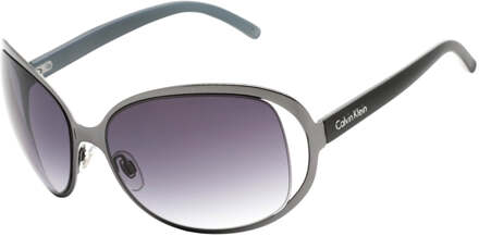 Calvin Klein grijze ovale zwarte zonnebril met lens