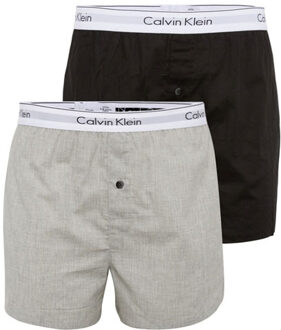 Calvin Klein Heren 2Pack Boxer Slim Zwart/Grijs-M (5)