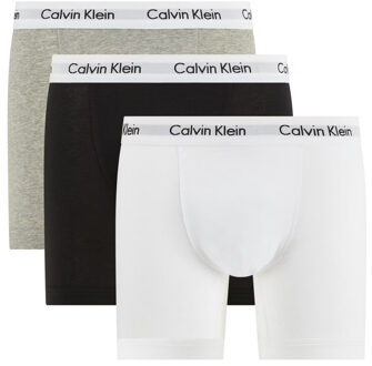 Calvin Klein Heren Boxershort - 3-pack - Zwart/Wit/Grijs - Maat S