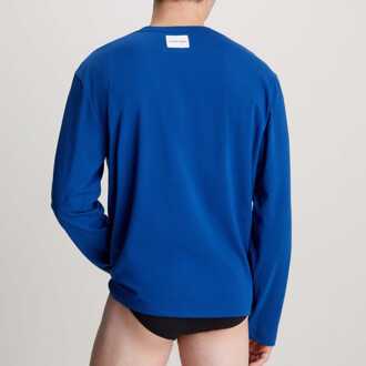 Calvin Klein Heren Calvin Klein Long Sleeve Lounge T-shirt in Blauw - maat S