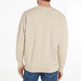 Calvin Klein Heren Calvin Klein Naturel Structure Crewneck Sweatshirt in Beige