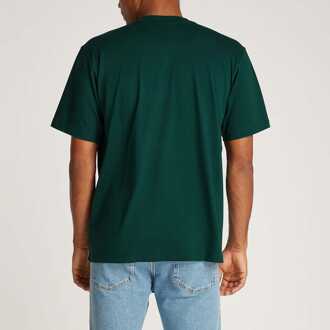Calvin Klein Heren Calvin Klein Woven Label Relaxed T-shirt in Groen - XS