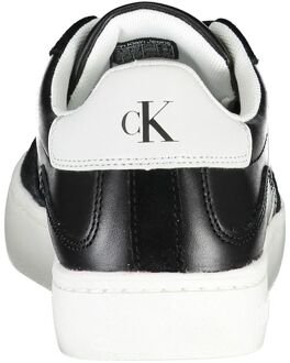 Calvin Klein Heren Ck Logo Leren Lage Sneakers - maat EU 41 Zwart